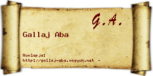 Gallaj Aba névjegykártya
